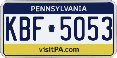 PA license plate KBF5053