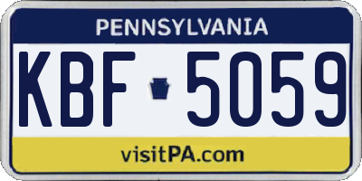 PA license plate KBF5059