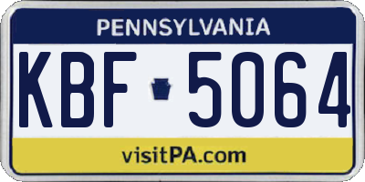 PA license plate KBF5064