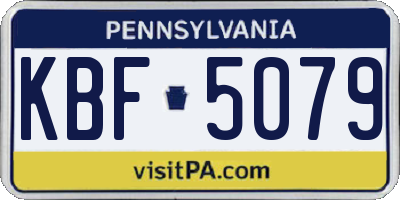 PA license plate KBF5079