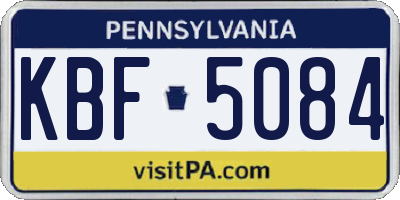 PA license plate KBF5084