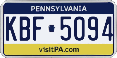 PA license plate KBF5094