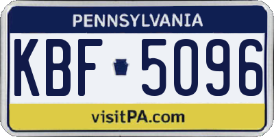 PA license plate KBF5096