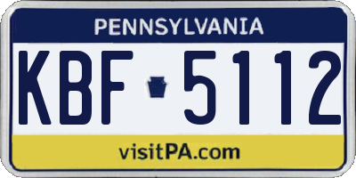PA license plate KBF5112