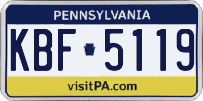 PA license plate KBF5119