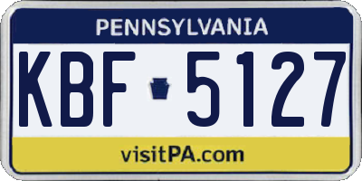 PA license plate KBF5127