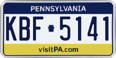 PA license plate KBF5141