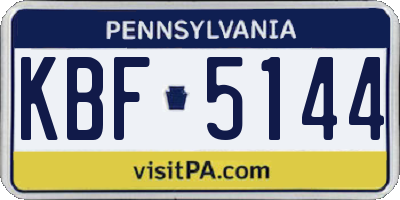 PA license plate KBF5144