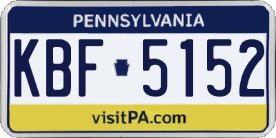 PA license plate KBF5152