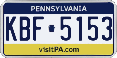 PA license plate KBF5153