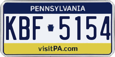 PA license plate KBF5154