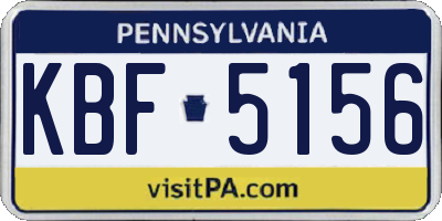 PA license plate KBF5156