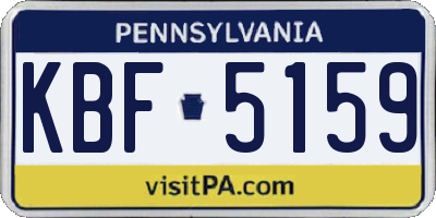 PA license plate KBF5159