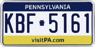 PA license plate KBF5161