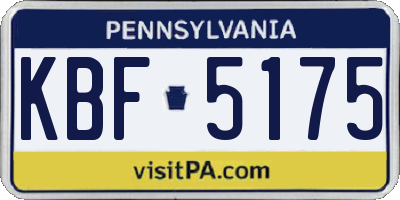 PA license plate KBF5175