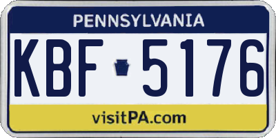 PA license plate KBF5176