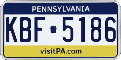 PA license plate KBF5186