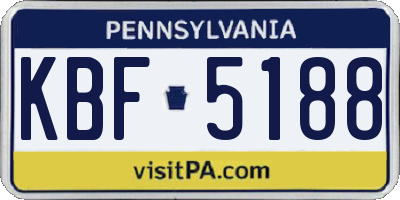 PA license plate KBF5188