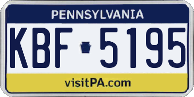 PA license plate KBF5195