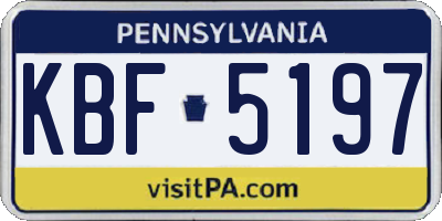 PA license plate KBF5197