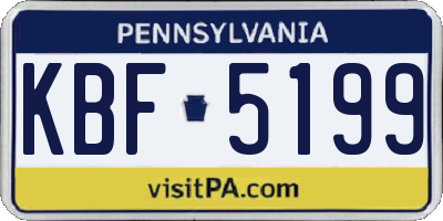PA license plate KBF5199
