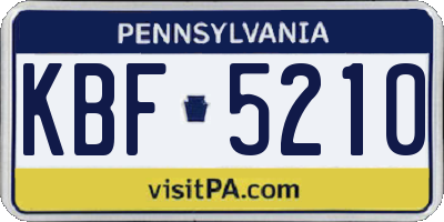 PA license plate KBF5210