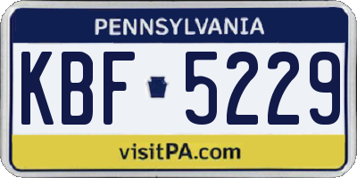 PA license plate KBF5229