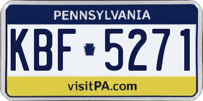 PA license plate KBF5271