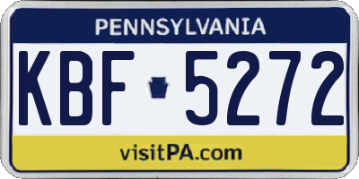 PA license plate KBF5272