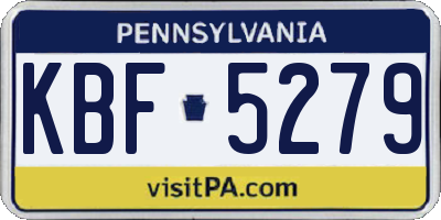 PA license plate KBF5279