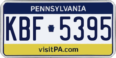 PA license plate KBF5395
