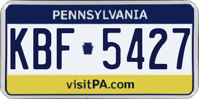 PA license plate KBF5427