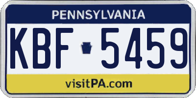 PA license plate KBF5459