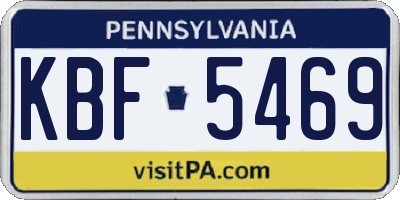 PA license plate KBF5469