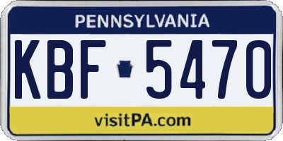 PA license plate KBF5470