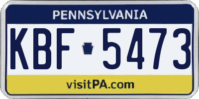 PA license plate KBF5473