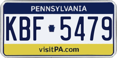 PA license plate KBF5479