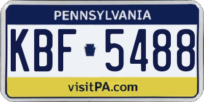 PA license plate KBF5488