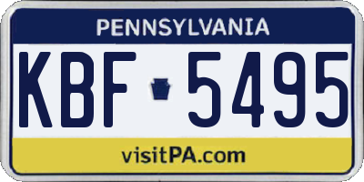 PA license plate KBF5495