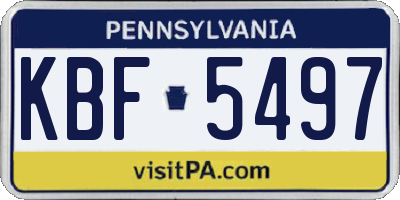 PA license plate KBF5497
