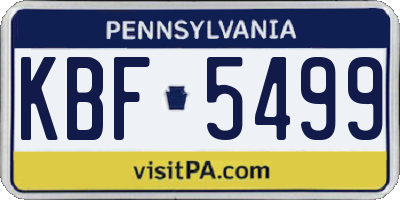 PA license plate KBF5499