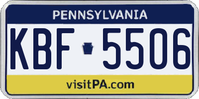PA license plate KBF5506
