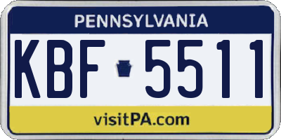 PA license plate KBF5511