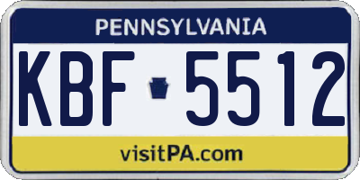 PA license plate KBF5512