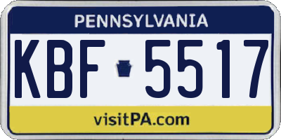 PA license plate KBF5517