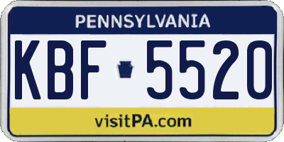 PA license plate KBF5520