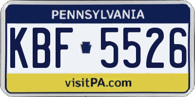 PA license plate KBF5526