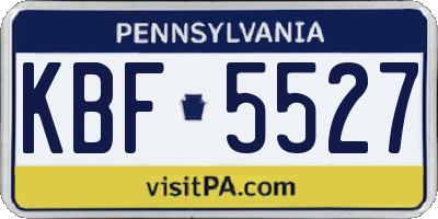 PA license plate KBF5527