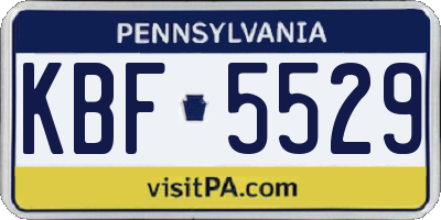 PA license plate KBF5529