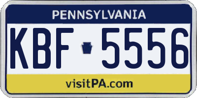 PA license plate KBF5556